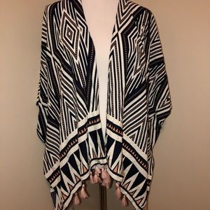 NWT Taleen Collection Viscose Kimono w/Tassels-OS
